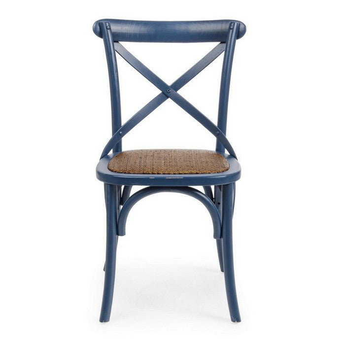 Sedia in legno con seduta imbottita rattan - Cross