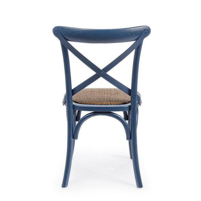 Sedia in legno con seduta imbottita rattan - Cross