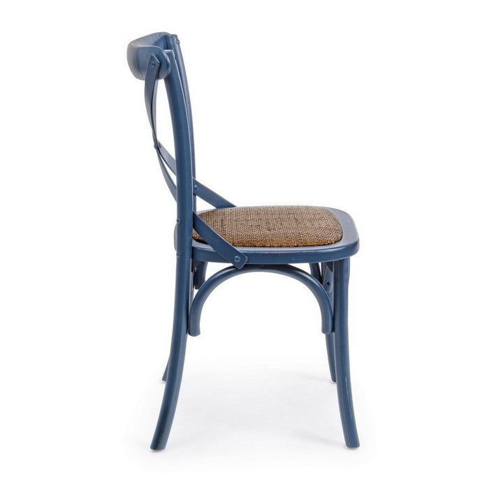 Sedia in legno con seduta imbottita rattan - Cross