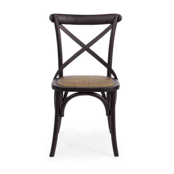 Sedia in legno con seduta imbottita rattan - Cross