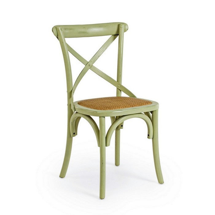 Sedia in legno con seduta imbottita rattan - Cross
