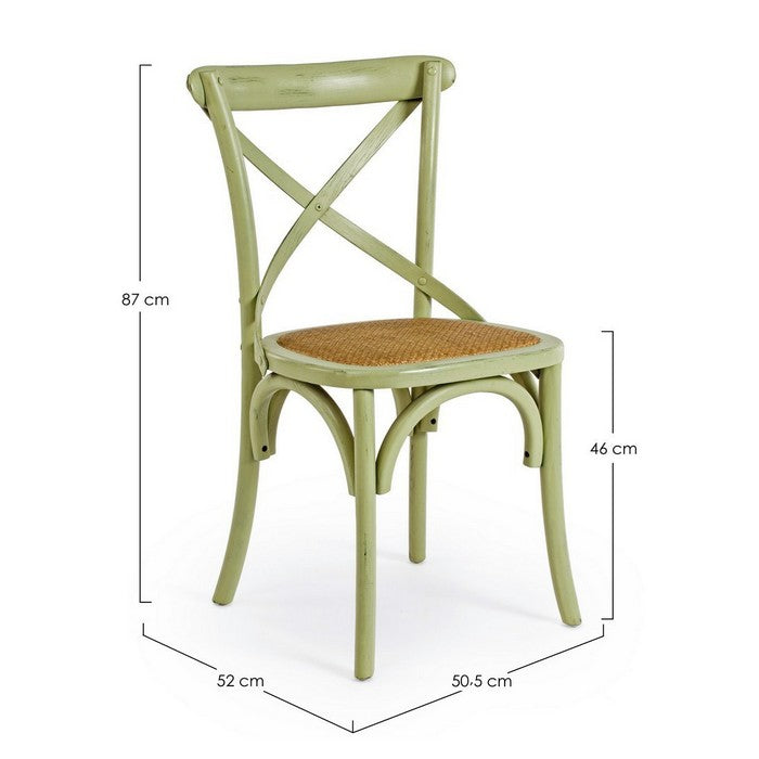 Sedia in legno con seduta imbottita rattan - Cross