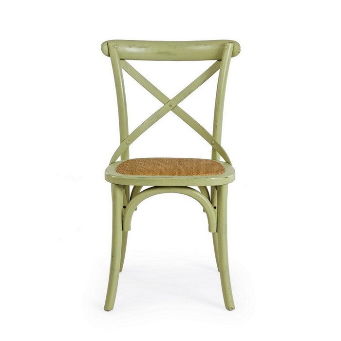 Sedia in legno con seduta imbottita rattan - Cross