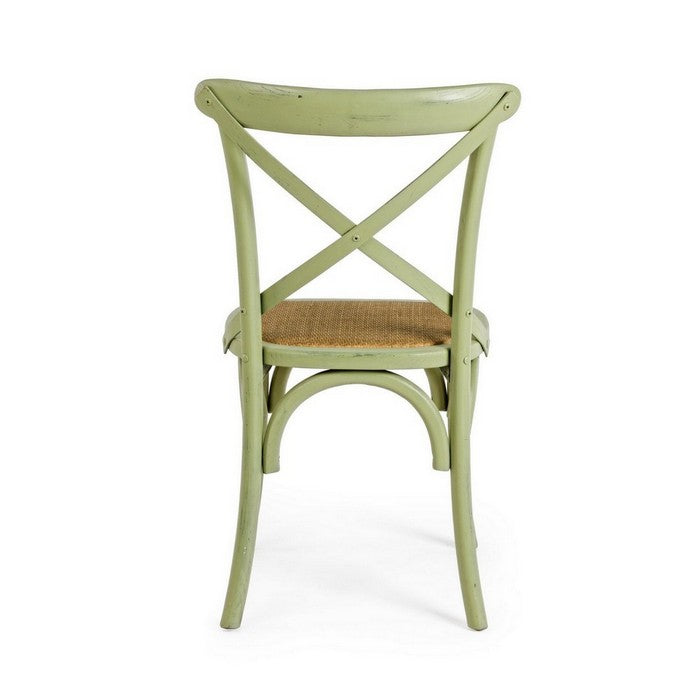 Sedia in legno con seduta imbottita rattan - Cross