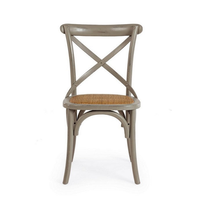Sedia in legno con seduta imbottita rattan - Cross
