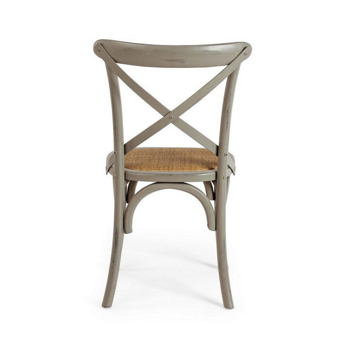 Sedia in legno con seduta imbottita rattan - Cross