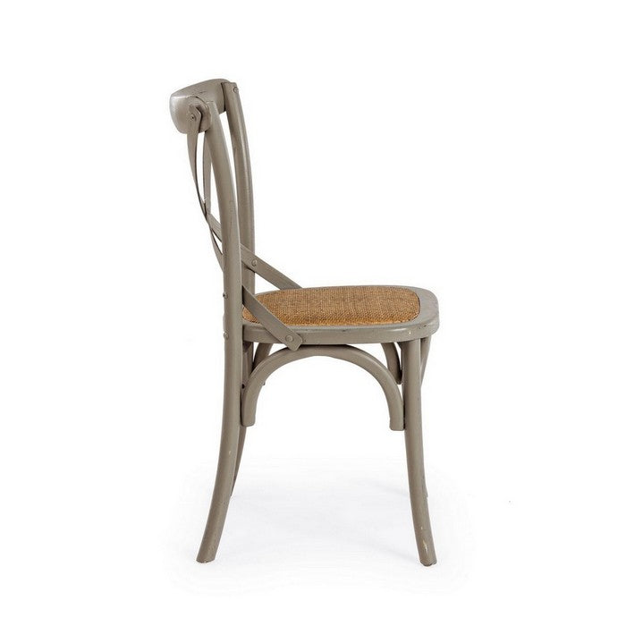 Sedia in legno con seduta imbottita rattan - Cross