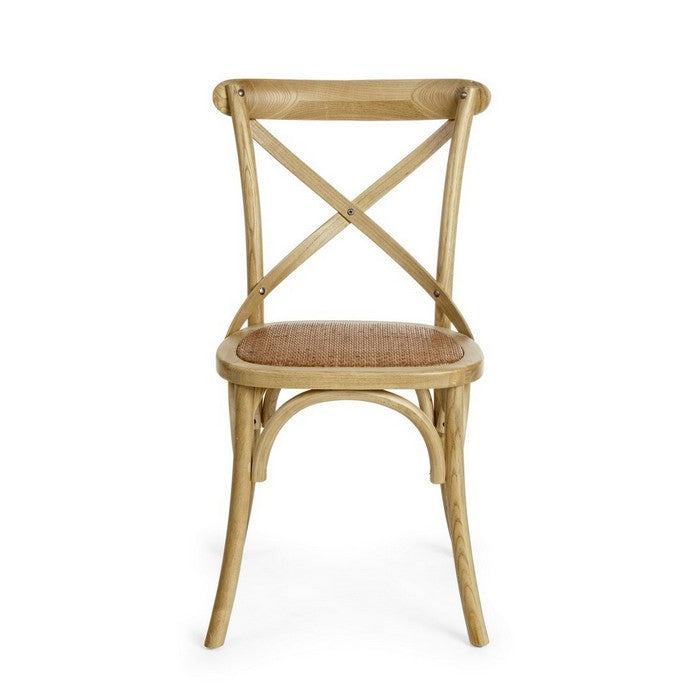 Sedia in legno con seduta imbottita rattan - Cross