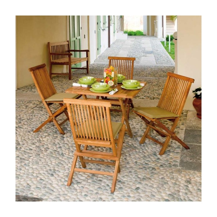 Tavolo da giardino quadrato in teak - Vulcano - GREENWOOD - 34318525268184