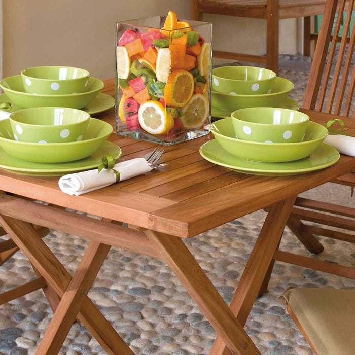 Tavolo da giardino quadrato in teak - Vulcano - GREENWOOD - 34318525595864