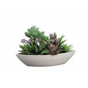 Vaso decorativo con piantine grasse artificiali