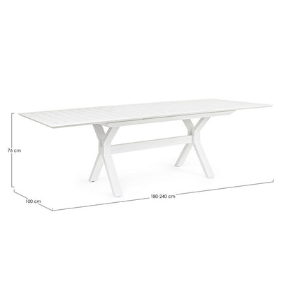 Tavolo da giardino allungabile in alluminio 180-240x100 cm - Kenyon