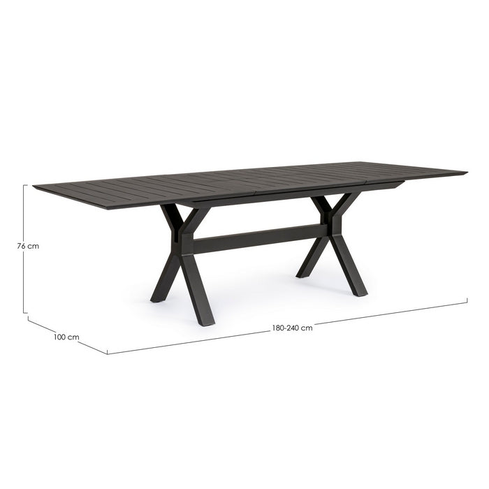 Tavolo da giardino allungabile in alluminio 180-240x100 cm - Kenyon - BIZZOTTO - 34271544279256