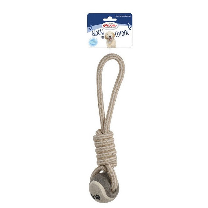 Gioco per cani in cotone tirante con palla da tennis - Natural Cotton - RECORD - 64406311567738