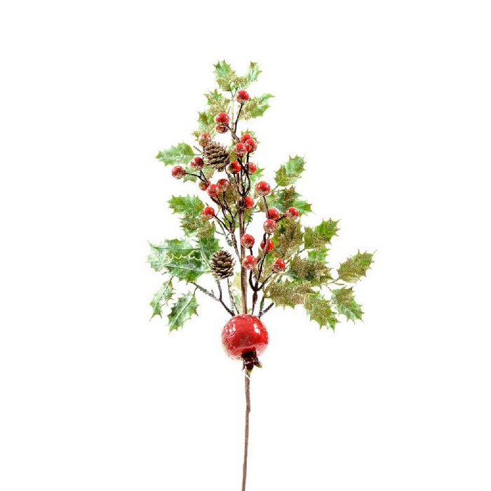 Ramo per decorazione natalizia con melograno