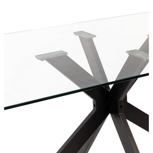 Tavolo con top in vetro e gambe nere 180x100 - Breeze - CASA COLLECTION - 34264766578904