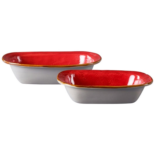Mediterraneo - set 2 pirofile piccole colorate in gres - NOVITA' HOME - 34276322607320