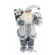 Babbo Natale per decorazione natalizia bianco e grigio 80 cm