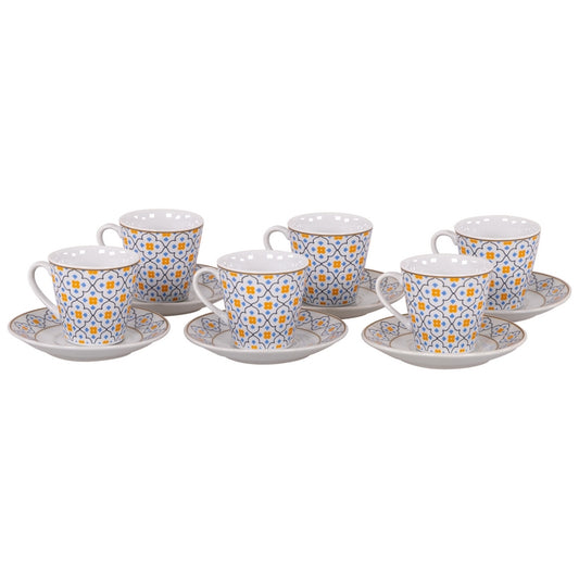 Set da 6 tazzine da caffe in porcellana con piattino - CASA COLLECTION - 63541874721146