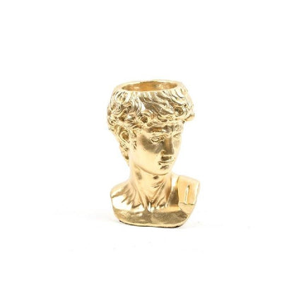 Testa portafiori in cemento dorato 21 cm - David