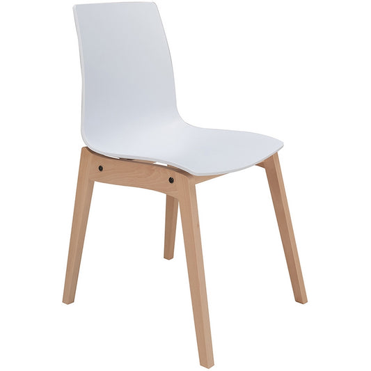 Sedia scandinava con gambe in legno e seduta in polipropilene - Candy Wood - GRAND SOLEIL - 34259774308568
