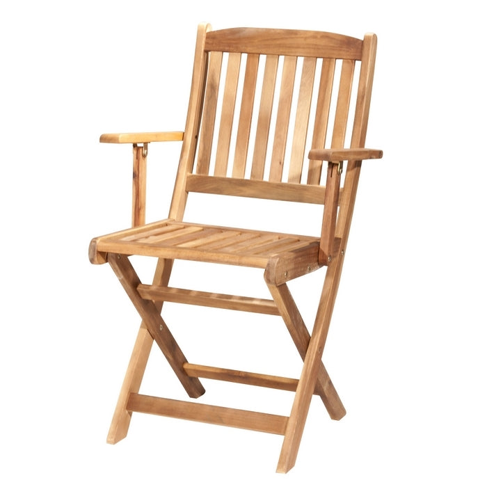 Sedia pieghevole da giardino in legno con braccioli - Garden - VERDELOOK - 34318625505496