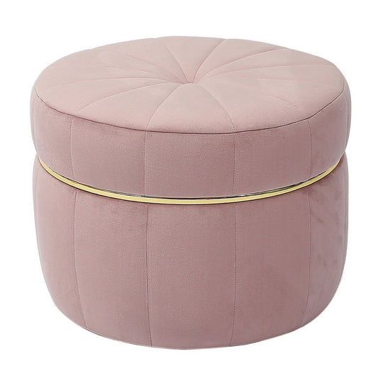 Pouf in velluto con decorazione dorata 51 cm - Dollot - AD TREND - 34259815760088