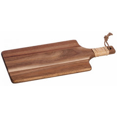 Tagliere in legno di acacia con manico in corda 42x20 cm