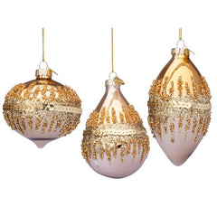 Pendaglio natalizio in vetro con glitter e paillettes - Show