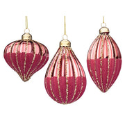 Pendaglio natalizio in vetro con glitter oro - Segment