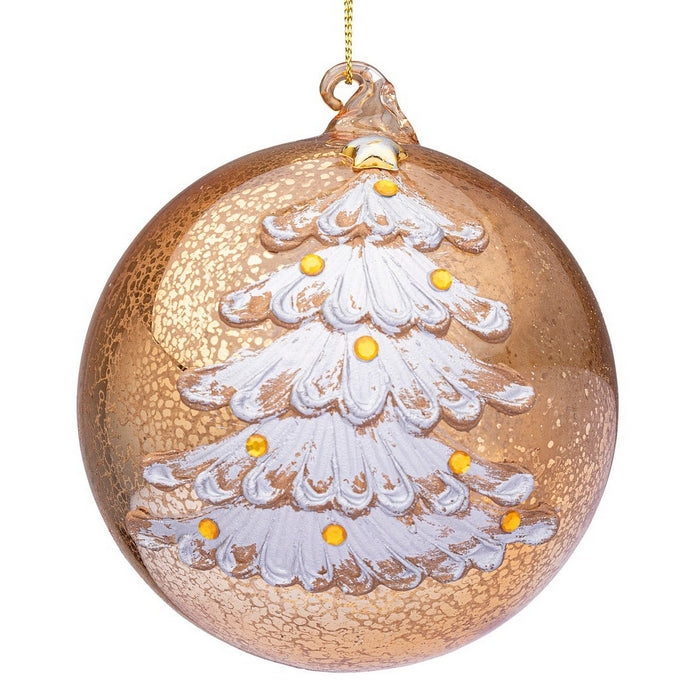 Palla di Natale in vetro con albero di Natale - Florid