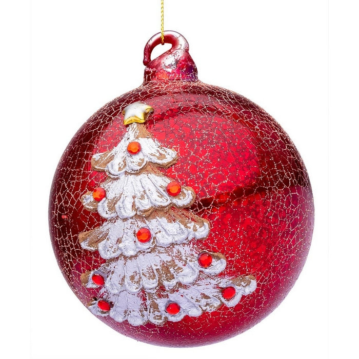 Palla di Natale in vetro con albero di Natale - Florid