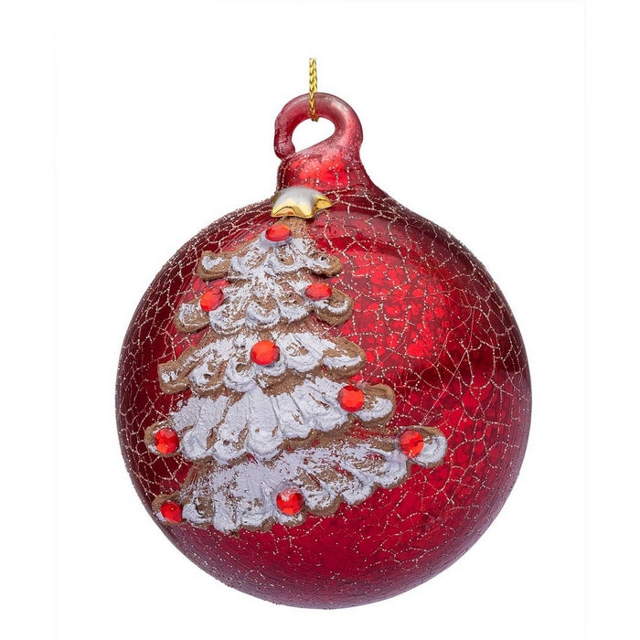 Palla di Natale in vetro con albero di Natale - Florid