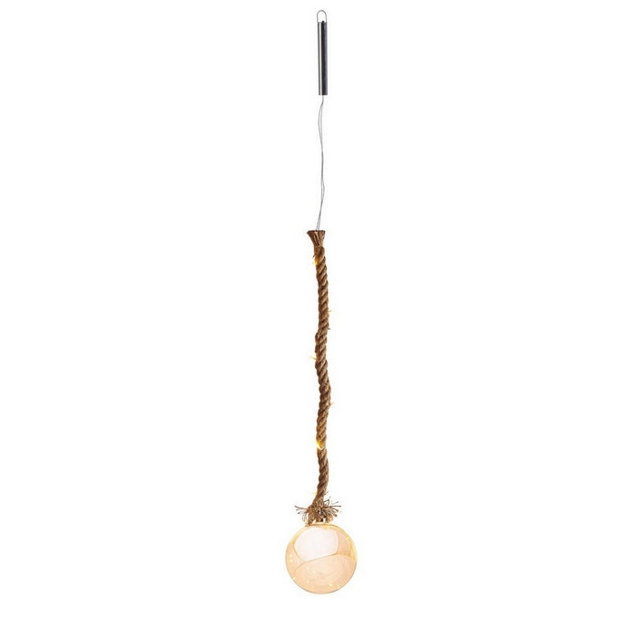 Pendente natalizio in corda con sfera luminosa in vetro - Ethan