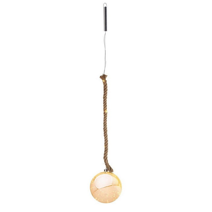 Pendente natalizio in corda con sfera luminosa in vetro - Ethan
