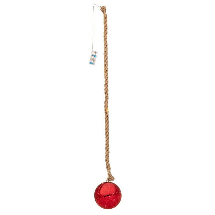 Pendente natalizio in corda con sfera luminosa in vetro - Ethan