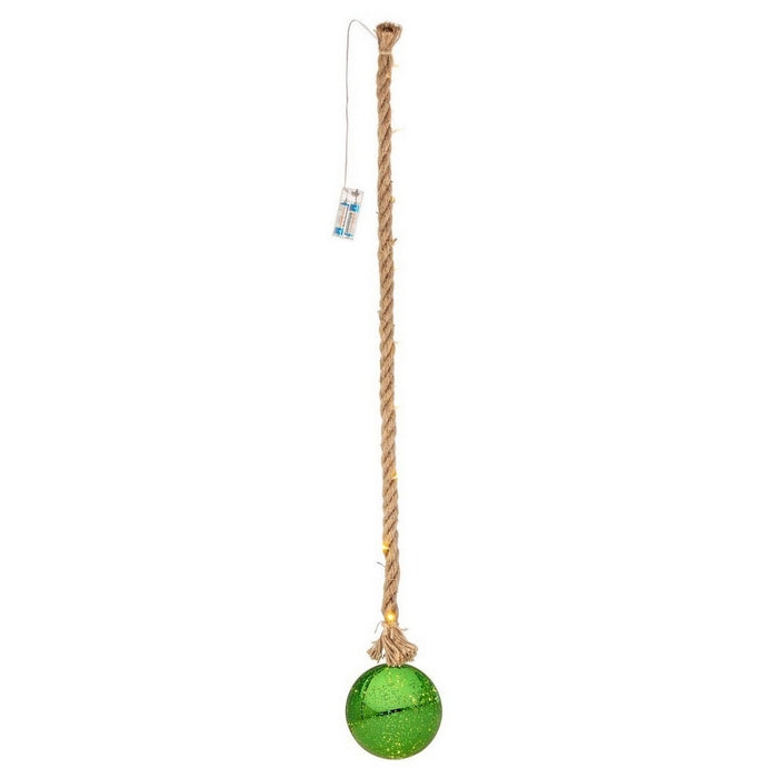 Pendente natalizio in corda con sfera luminosa in vetro - Ethan