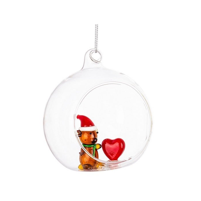 Palla di Natale da appendere in vetro aperto 8 cm - Yule