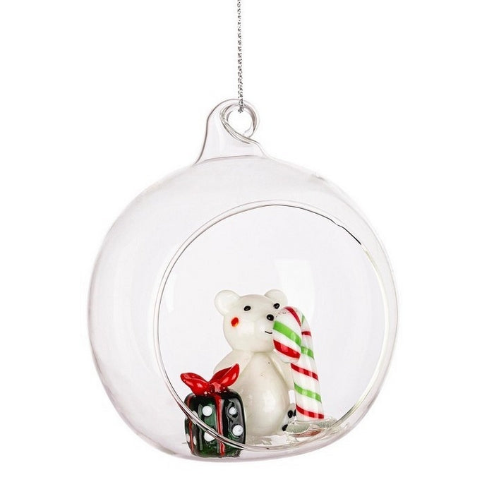 Palla di Natale da appendere in vetro aperto 8 cm - Yule