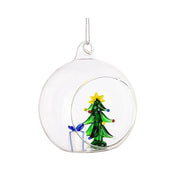 Palla di Natale da appendere in vetro aperto 8 cm - Yule