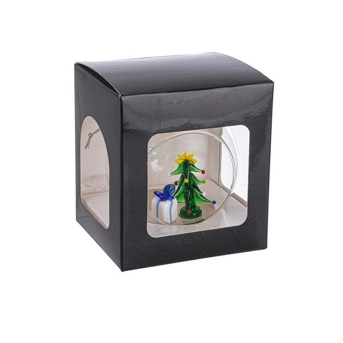 Palla di Natale da appendere in vetro aperto 8 cm - Yule