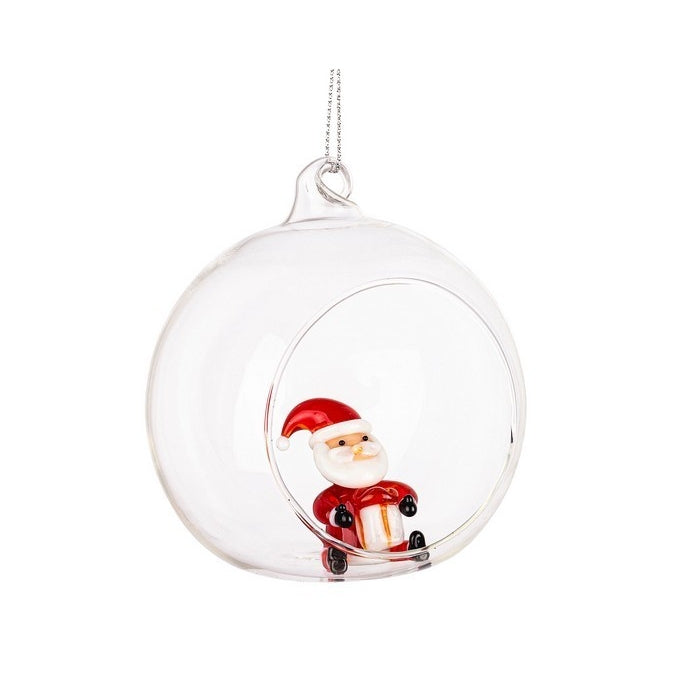 Palla di Natale da appendere in vetro aperto 8 cm - Yule