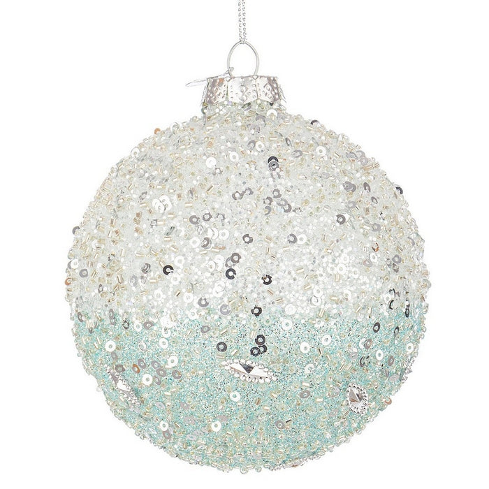 Palla di Natale in vetro con medaglietta - Clarisse