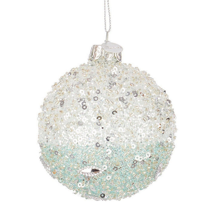 Palla di Natale in vetro con medaglietta - Clarisse