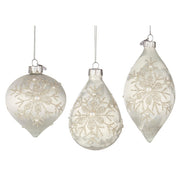 Pendaglio natalizio in vetro con fiocco di neve - Camilla