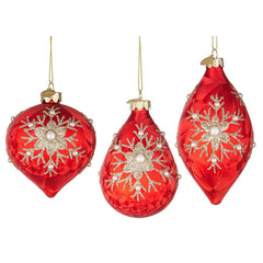 Pendaglio natalizio in vetro con fiocco di neve - Camilla