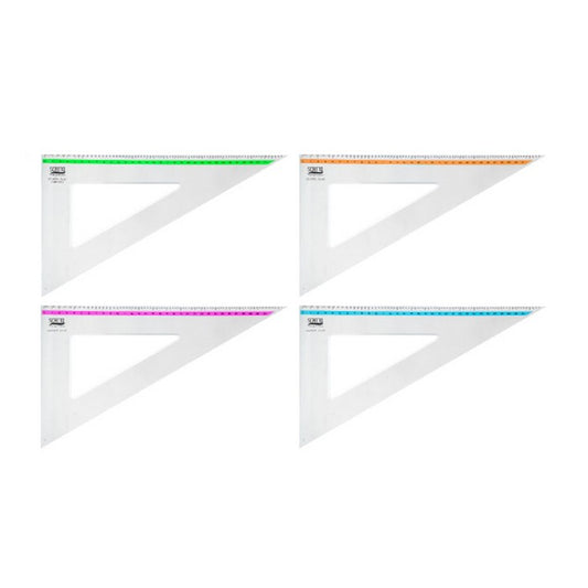 Squadra da disegno 30/60 trasparente con banda Fluo - SCATTO ENERGIA CREATIVA - 