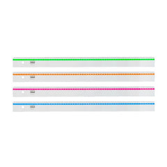 Riga 60 cm trasparente con banda fluo