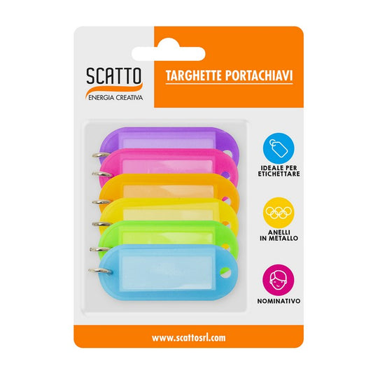 Set 6 targhette portachiavi - SCATTO ENERGIA CREATIVA - 