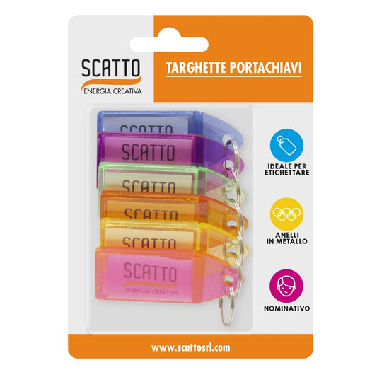 Set 6 targhette portachiavi - SCATTO ENERGIA CREATIVA - 